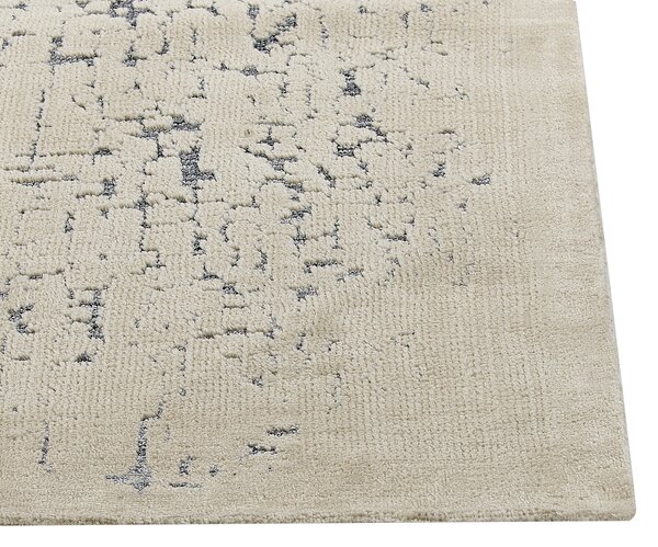 Koberec svetlobéžový polyesterový 160 x 230 cm so vzorom jednofarebný moderný minimalistický dizajn obývacia izba