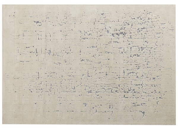 Koberec svetlobéžový polyesterový 160 x 230 cm so vzorom jednofarebný moderný minimalistický dizajn obývacia izba