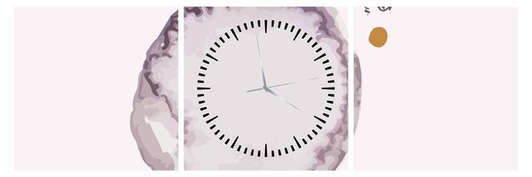 Obraz - Fialový minimalizmus N⁰4 (s hodinami) (90x30 cm)