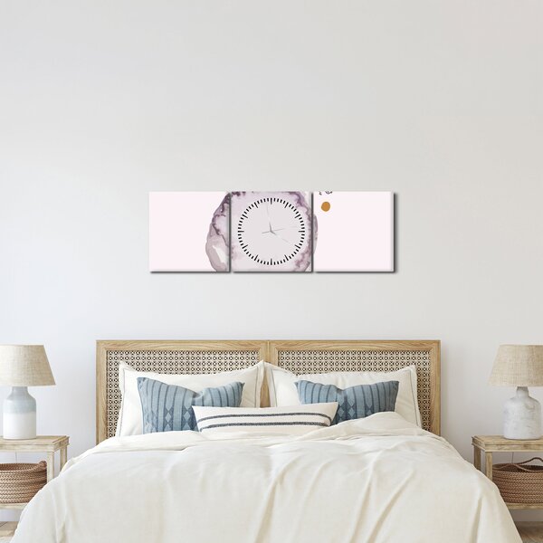 Obraz - Fialový minimalizmus N⁰4 (s hodinami) (90x30 cm)