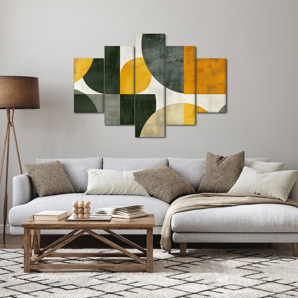 Obraz - Abstrakcia v olivovej farbe (150x105 cm)
