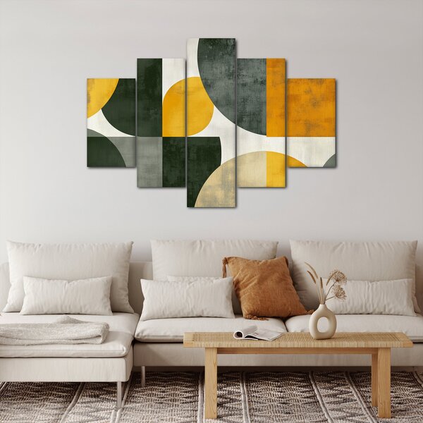 Obraz - Abstrakcia v olivovej farbe (150x105 cm)