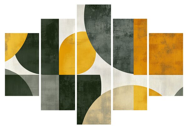 Obraz - Abstrakcia v olivovej farbe (150x105 cm)