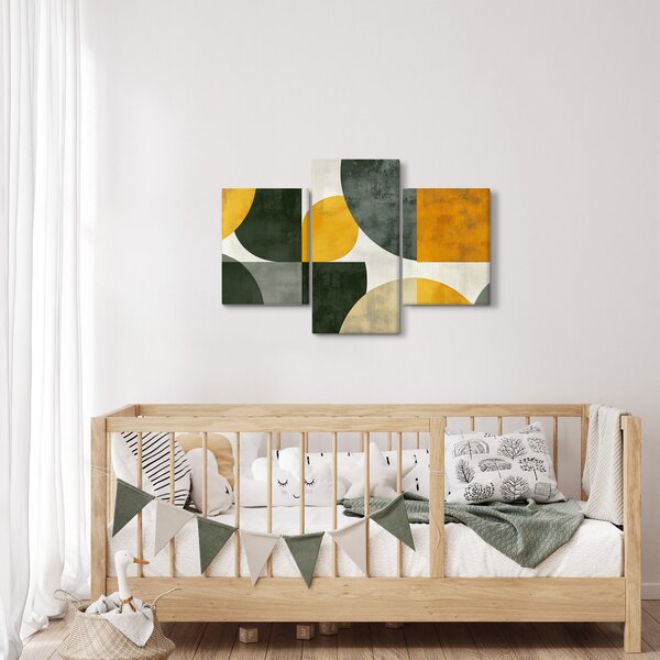 Obraz - Abstrakcia v olivovej farbe (90x60 cm)