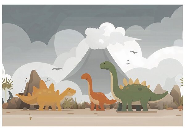 Tapeta farebné dinosaury v krajine