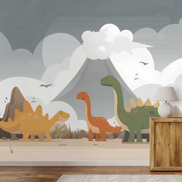 Tapeta farebné dinosaury v krajine