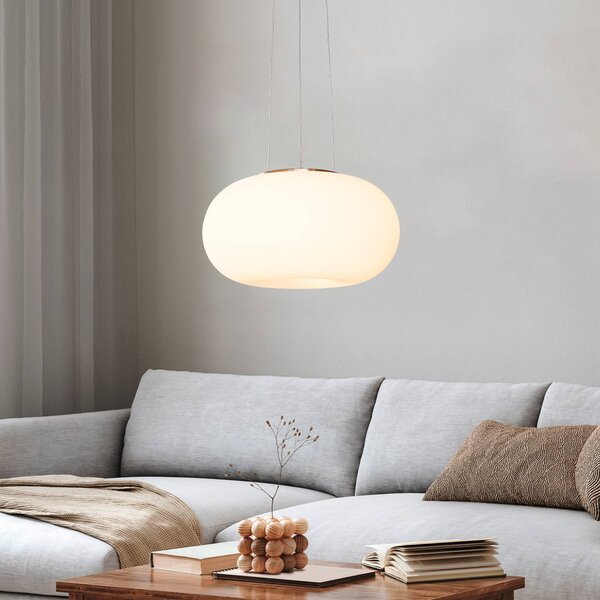 Moderná závesná lampa Optica 35 cm, Biela / opálová, Obývacia izba / jedáleň, Sklo, Moderný, Závesné svietidlo
