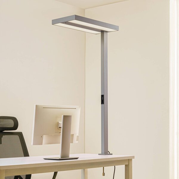 Arcchio LED kancelárska svietidlo Logan, strieborná, stmievateľná, senzor, Hliník / sivá / zinok, Pracovňa / Kancelária, Hliník, Moderný, Lampa s klipom/do zásuvky