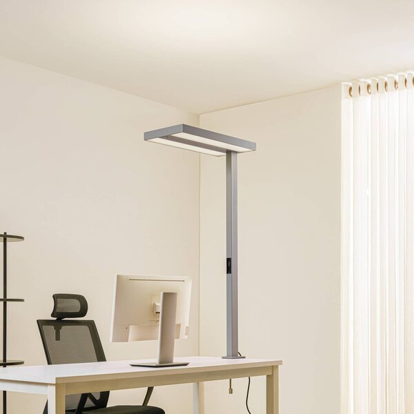 Arcchio LED kancelárska svietidlo Logan, strieborná, stmievateľná, senzor, Hliník / sivá / zinok, Pracovňa / Kancelária, Hliník, Moderný, Lampa s klipom/do zásuvky