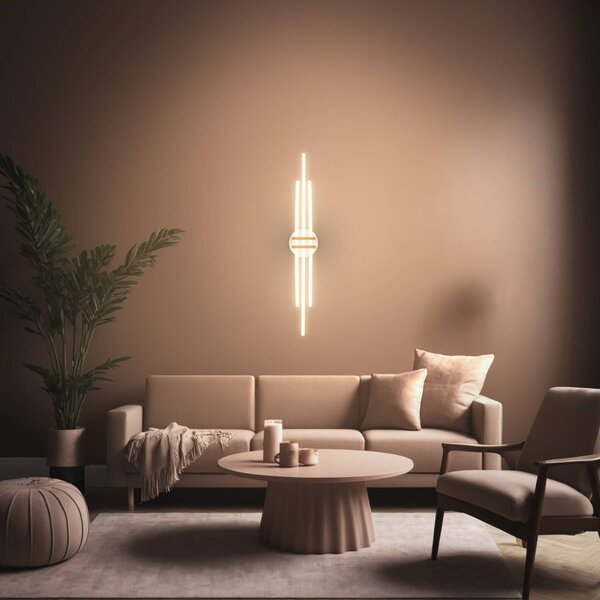 Briloner Stropné LED svetlo Tinka, svetlošedá/hnedá, dĺžka 98 cm, Hliník / sivá / zinok, Obývacia izba / jedáleň, kov, Moderný, Stropné svetlo