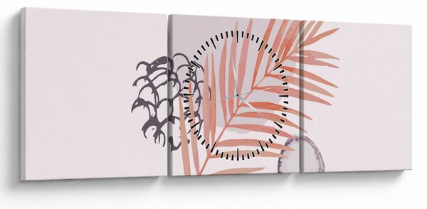 Obraz - Fialový minimalizmus N⁰3 (s hodinami) (90x30 cm)