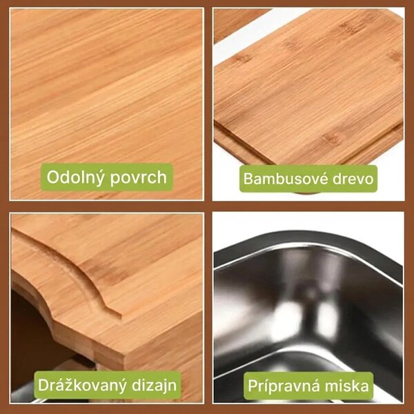 Chopstar™ Bambusová Krájacia Doska S Zásuvkami