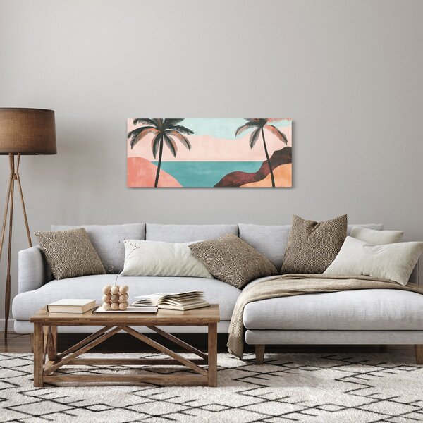 Obraz - Palmy pri mori (120x50 cm)