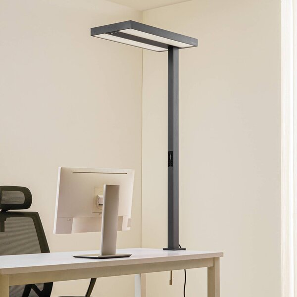 Arcchio LED kancelárska svietidlo Logan čierne, stmievateľné, senzor, Čierna, Pracovňa / Kancelária, Hliník, Moderný, Lampa s klipom/do zásuvky