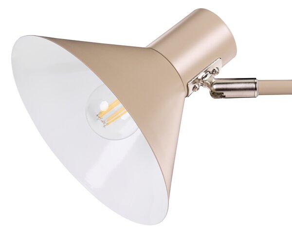 Stolná lampa béžová kovová 51 cm kužeľovité tienidlo nočná lampa moderný industriálny štýl spálňa obývacia izba kancelária