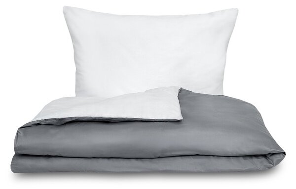 Kvalitex Saténové obliečky LUXURY COLLECTION tmavo sivé/biele