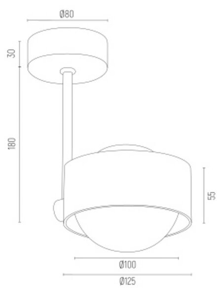Argon Stropné svietidlo Mado, béžové, 1-pl., výška 21 cm, oceľ/sklo, Krémová / jantárovo žltá, Obývacia izba / jedáleň, kov, Moderný