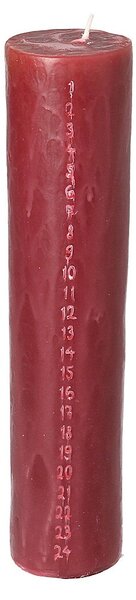 Burgundská adventná sviečka 25 cm