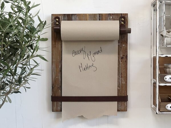 Hnedá antik drevená nástenná doska na papierovú rolku Board - 36*5*46 cm - Chic Antique