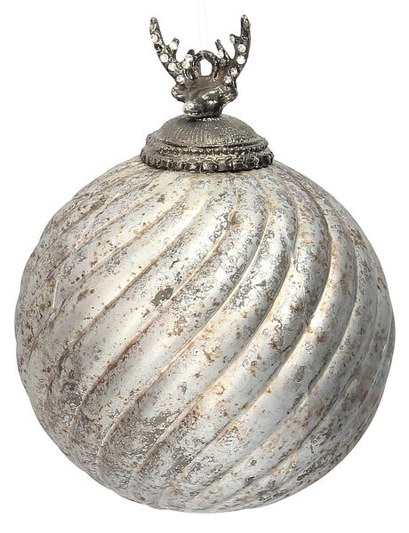 Sklenená ozdoba Silver Twist 10x10x14 cm