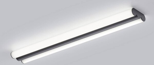 Helestra LED zrkadlo svetlo LOOM, dĺžka 60 cm, čierna, IP44, Čierna, Kúpeľňa, kov