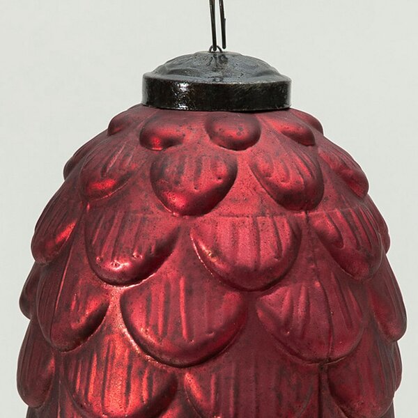 Sklenená ozdoba Pine Red 8x8x15 cm
