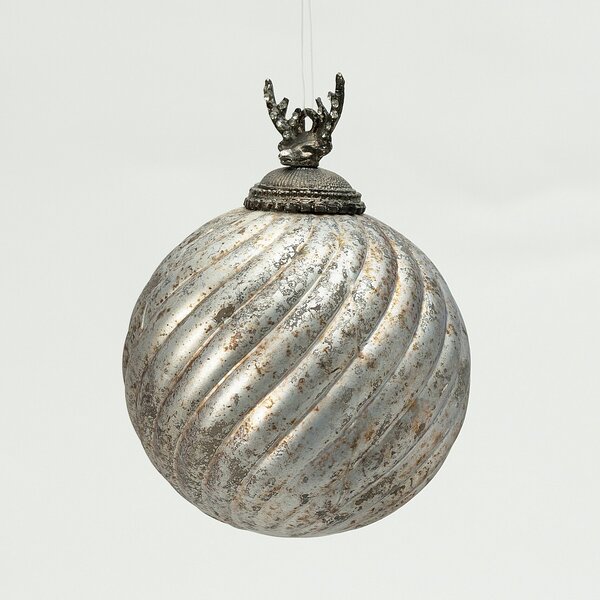 Sklenená ozdoba Silver Twist 10x10x14 cm