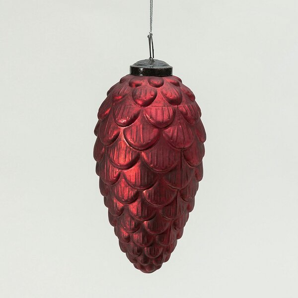 Sklenená ozdoba Pine Red 8x8x15 cm
