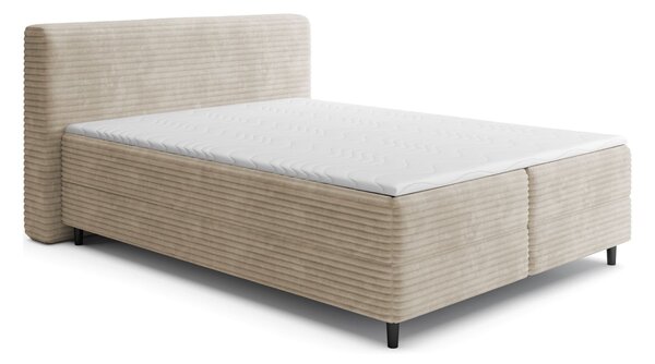 MUZZA Boxspring posteľ s úložným priestorom TIKOR 160 x 200 cm menčester béžová