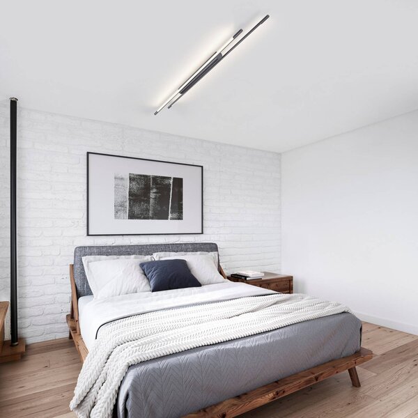 Helestra stropné LED svetlo LEDA, titánovo šedá, 150 cm, stmievateľné, Hliník / sivá / zinok, Pracovňa / Kancelária, Hliník