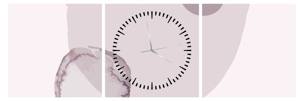 Obraz - Fialový minimalizmus N⁰2 (s hodinami) (90x30 cm)