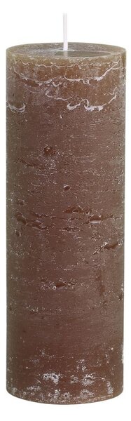 Hnedá široká sviečka Macon Rustic nut - Ø 7*20cm/ 80h - Chic Antique