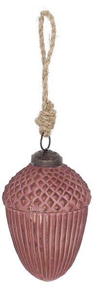 Sklenená ozdoba Acorn Burgundy 7x10 cm