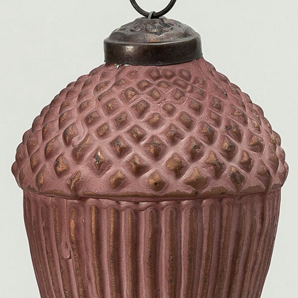 Sklenená ozdoba Acorn Burgundy 7x10 cm