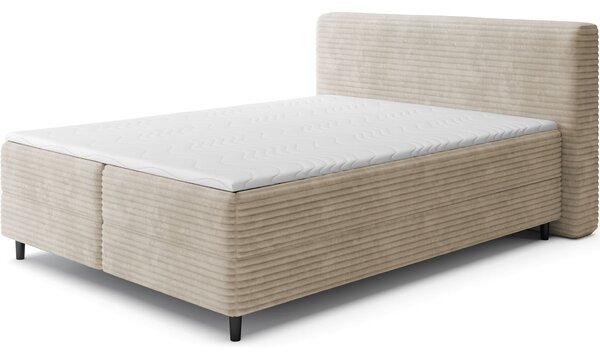 MUZZA Boxspring posteľ s úložným priestorom TIKOR 160 x 200 cm menčester béžová