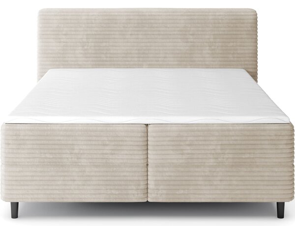 MUZZA Boxspring posteľ s úložným priestorom TIKOR 160 x 200 cm menčester béžová