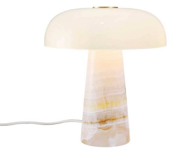 DFTP by Nordlux Stolová lampa Glossy, ružová/biela, výška 24 cm, mramor/sklo, Fialová / ružová, Obývacia izba / jedáleň, Kameň, Škandinávsky, Stojacie svietidlo