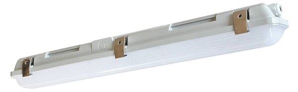 LED svietidlo do vlhkých priestorov 661060, sivá farba, dĺžka 65,5 cm, IP65, Hliník / sivá / zinok, Plast, Stropné svetlo