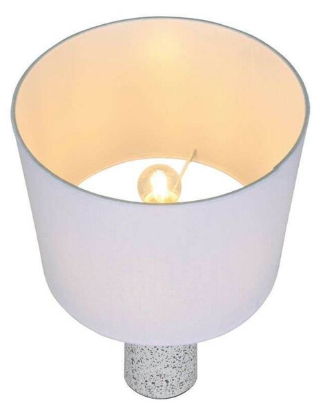 Nordlux Stolová lampa Antiga, biela, výška 50 cm, látka/kameň, Biela / opálová, Obývacia izba / jedáleň, Kameň, Škandinávsky, Stojacie svietidlo
