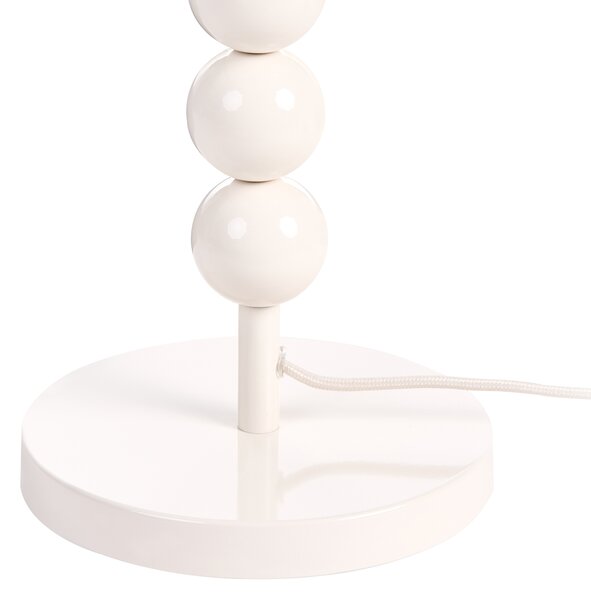 Stolná lampa biela železný podstavec biele tienidlo mid-century modern štýl obývacia izba spálňa