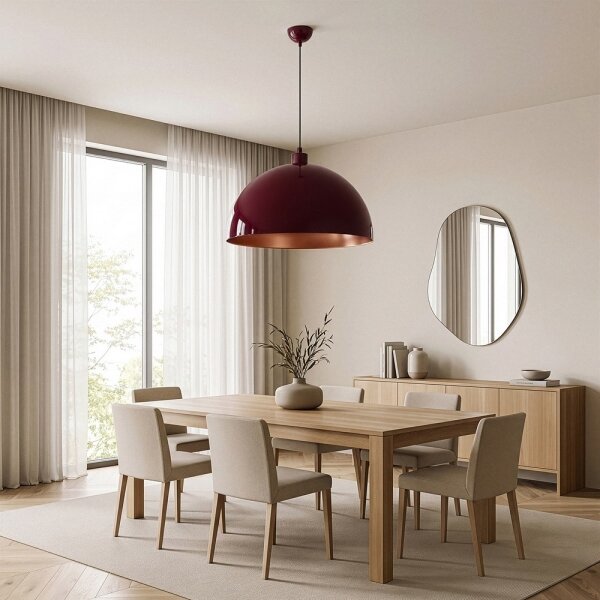 Brilagi - Závesný LED luster na lanku METALO 1xE27/40W/230V pr. 60 cm bordová/medená