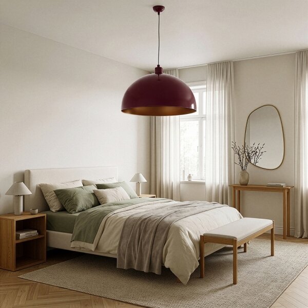 Brilagi - Závesný LED luster na lanku METALO 1xE27/40W/230V pr. 60 cm bordová/medená