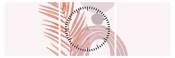 Obraz - Fialový minimalizmus N⁰1 (s hodinami) (90x30 cm)
