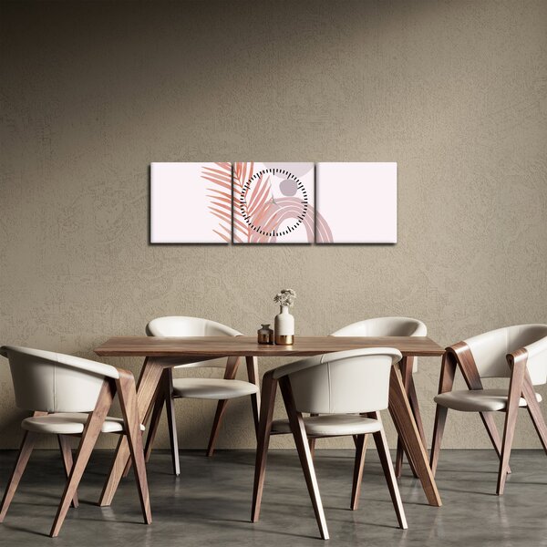 Obraz - Fialový minimalizmus N⁰1 (s hodinami) (90x30 cm)