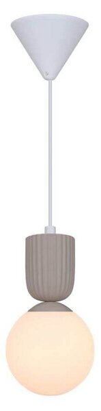 Závesné svietidlo Sadie, béžová farba, Ø 15 cm, sklo/keramika, Krémová / jantárovo žltá, Obývacia izba / jedáleň, Keramický, Škandinávsky, Závesné svietidlo