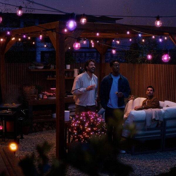 Philips Hue LED reťaz Festavia Globe 14 m 20 ks IP65, Čierna, kov, Moderný
