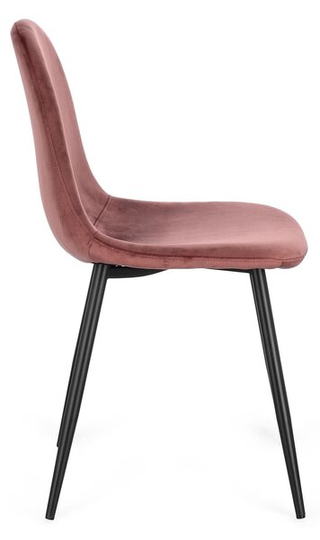MUZZA Jedálenská stolička Relia velvet růžová