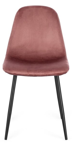 MUZZA Jedálenská stolička Relia velvet růžová