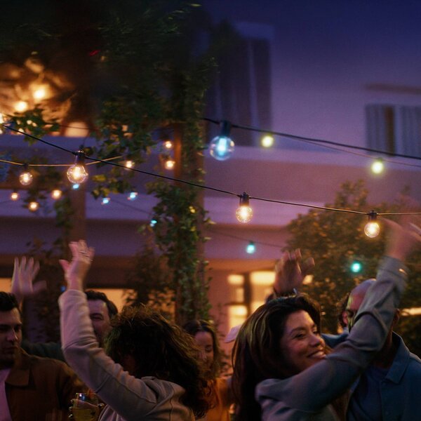 Philips Hue LED reťaz Festavia Globe 14 m 20 ks IP65, Čierna, kov, Moderný