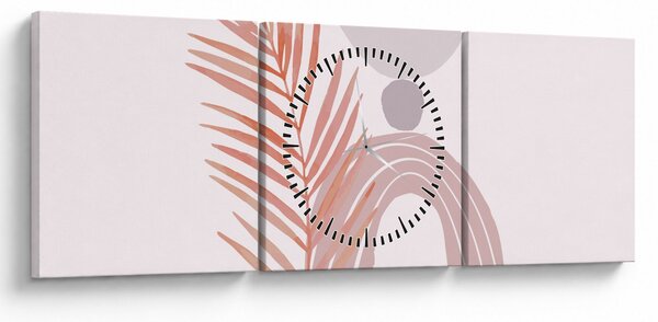 Obraz - Fialový minimalizmus N⁰1 (s hodinami) (90x30 cm)